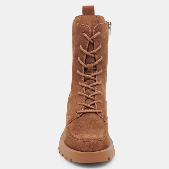 NEW DOLCE VITA Suede Erlene Lace Up Booties brown for women 663mn - Picture 5 of 9